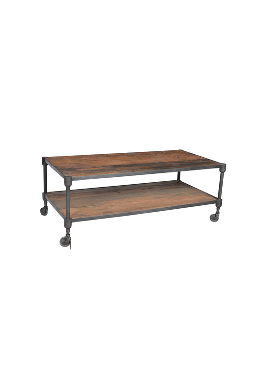 Coffee Table with Wood Top & Shelf